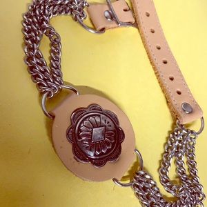 Leather and metal choker